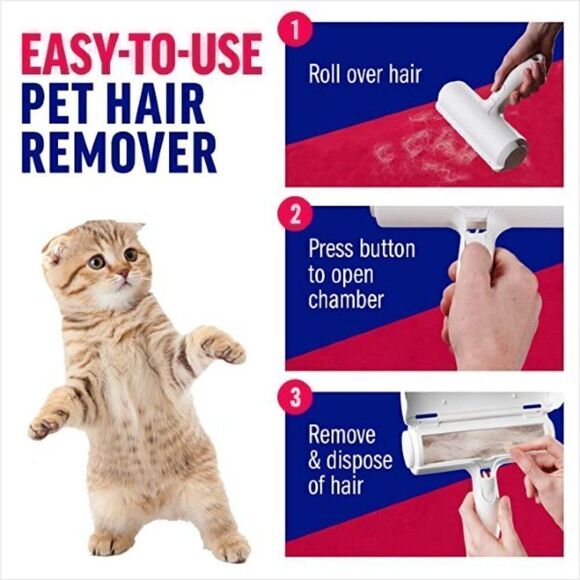 PET HAIR REMOVER REUSABLE PORTABLE MULTI PURPOSE FUR/LINT ROLLER - Picture 2 of 7